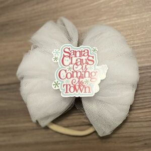 White and Red Holiday Head band or tie Accessory